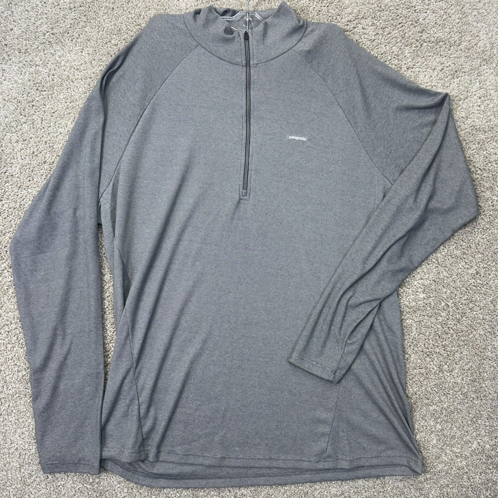 Patagonia Pullover Mens XXL Capilene 2 Lightweight Gray Quarter Zip EUC 44851F11